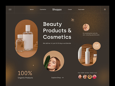 Beauty Cosmetics Website beauty product website cosmetics website e commerce ecommerce ecommerce website fashion website header online store saas serum website ui uiux ux web design web page webflow website website design