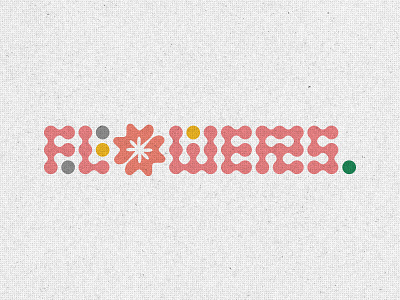flowers. logo logotype metaball retro type vintage