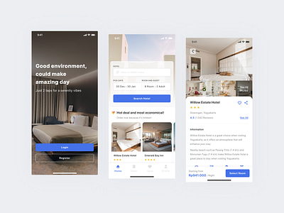Hotel Booking App accomodation booking booking app booking ui clean holiday hotel hotel app hotel ui rest trip vacation