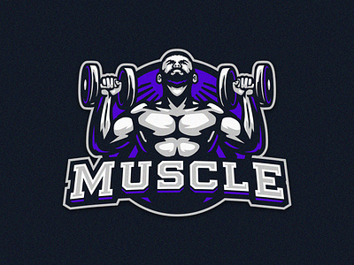 Muscle man logo concept branding character graphic design illustration logo design muscle sport vector