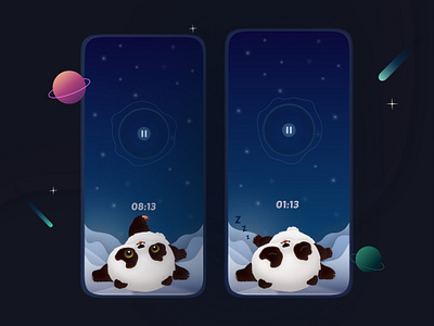 Lulla - Mobile app for storytelling or lullabies app design cute cute design cute ui app design draw graphic design illustration kids minimal mobile mobile app mobile ui panda portrait product product design ui ux vector