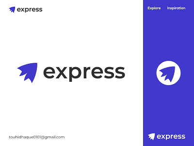 express delivery logo app icon brand identity branding delivery ecommerce express fast finance fintech gateway logo paper plane parcel payment rocket service space speed transaction visual identity