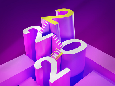 Happy New Year 2022 3d 3d artist branding design illustration logo ui
