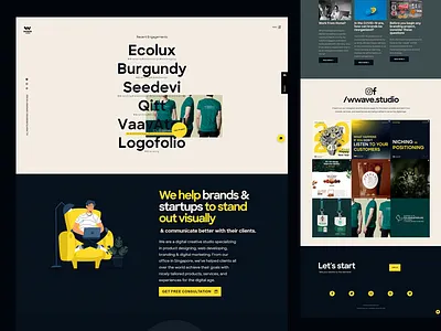 wwave.studio Design Agency Website agency branding design designstudio mobile ui ui ux web