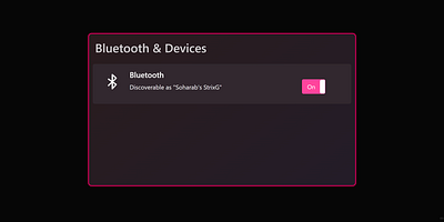 Windows 11 Bluetooth settings in Bootstrap bluetooth bootstrap codepen css dark html html5 pink settings source toggle ui webdesign windows11