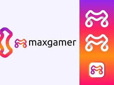MaxGamer M modern letter logo 3d 3dabstractlogo 3dlogo abstractlogo brand identity branding colorful logo design gamelogo gradient logo illustration logo logo design logomaker m3dlogo maxgamer mletterlogo mmodernlogo modern logo