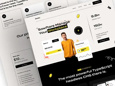 Saas Website Design b2b home page landing page management minimal saas saas webstie software ui ui deisgn uiux uiux design web web design web page web ui website design