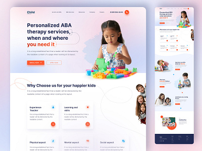 Study Kids baby clean design courses education homepage kids activities kids growth kids website kidslearning landing page minimalist school simple study ui uiux web design