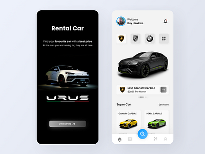 Rental Car app lamborghini rental