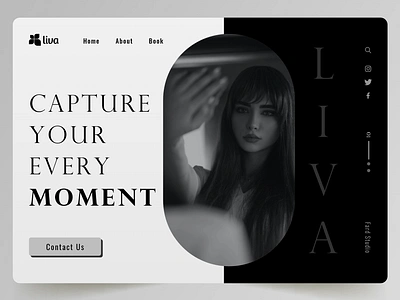 Liva Studio adobe xd atelier black black and white bw capture design landing model photography sudio ui ux