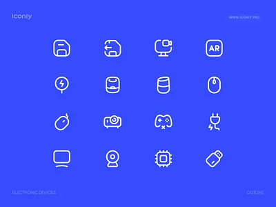 Electronic devices icons P2 apple design device google icon icondesign iconly iconography iconpack icons iconset mobile tech tv vector