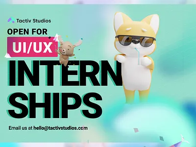 Tactiv Studios is looking for UI/UX interns! branding clean design graphic design hiring illustration poster typography ui ux web design