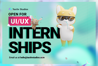 Tactiv Studios is looking for UI/UX interns! branding clean design graphic design hiring illustration poster typography ui ux web design