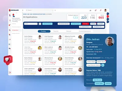 Bizsquare web based app - UX visual design - HRM css animation hrm interaction sandy galabada singapore ui ux web app