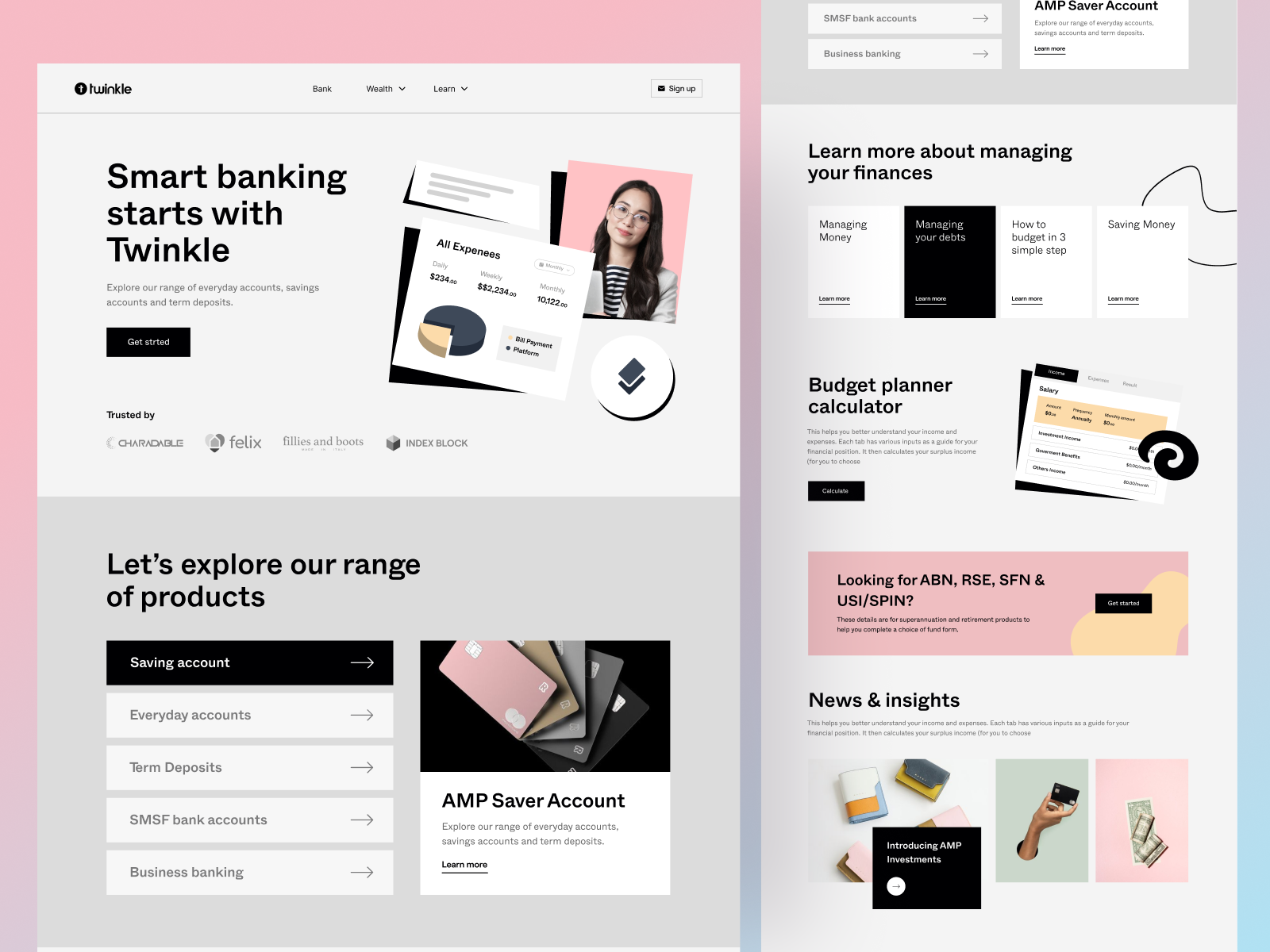 Twinkle- Finance Website Landing Page by Twinkle on Dribbble