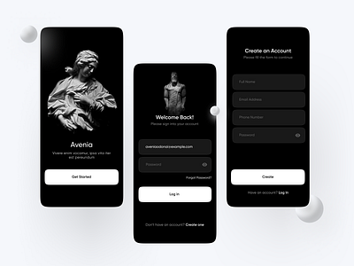 Avenia – Mobile App app create account login mobile app sign in sign up