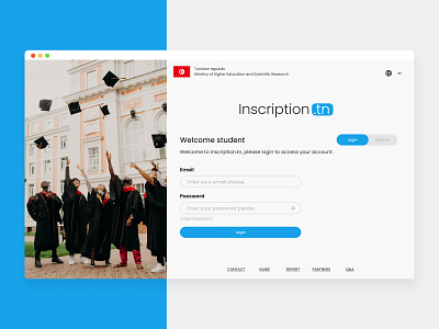 Login Screen Redesign for Inscription.tn (Figma) authentication design figma login redesign register tunisia ui