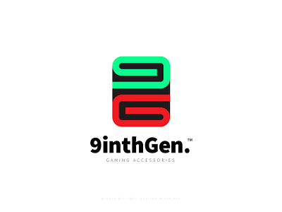 9inthGen. 2022 9 9g 9inthgen ashicks brand branding colorful g game game logo game shop game shop logo gaming gaming accessories logo logodesigner ninth generation ninthgen red green