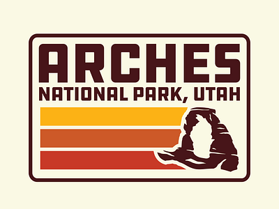 Arches Retro arches national park badge design logo one a day outdoors patch retro retro badge retro design retro logo utah utah logo vintage wilderness