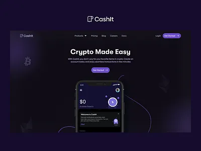 Cryptocurrency Hero Exploration design ui