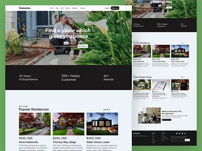 Real estate Website Design agency agents branding clean ui company graphic design homepage design landing page design real estate website realestate saas ui uidesign web design website design website designer websites wireframe