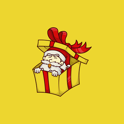 Santa in The Box animation branding christmas december graphic design logo santa