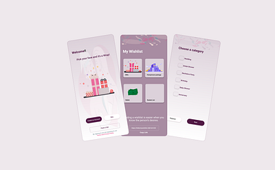 Gifting App branding design illustration internship mobiledesign ui uiux uiuxdesign uiuxdesigner ux