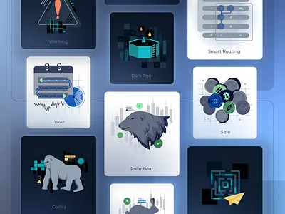 Dark and light mode icons set for cryptocurrency trading app account bank blockchain business chart dark and white diagram economy finance light mode money service support technology trader trading ui vector white mode wire transfer