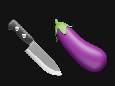 Knife Eggplant 3d 3dsmax design illustration