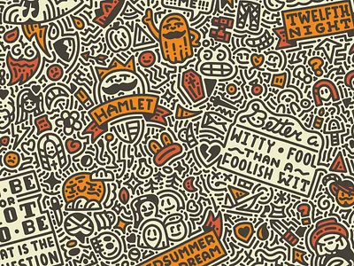 Poster Sneak Peek doodle hamlet illustration play poster print shakespeare sneak peek vector vintage vintage poster