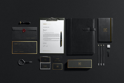 Premium Stationery Branding Mockup black brand brand stationery branding business card corporate identity documents foil graphic design identity logo design luxury mockup photo premium presentation professional psd showcase stationery