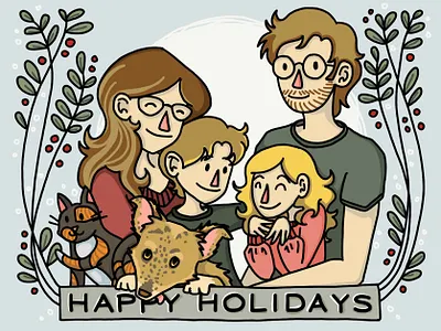 Family Portrait family portrait holiday card illustration procreate