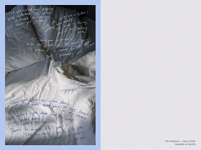 Oh Anjelique — Heart (2018) clean empty empty space handwriting handwritten layout paper postcard printed