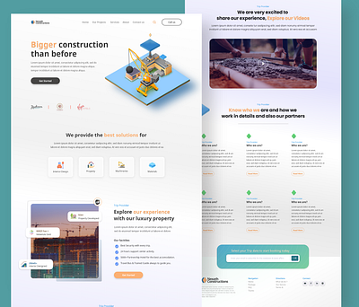 Construction Website animation app art branding clean design flat graphic design illustration logo motion graphics ui