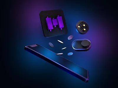 Trading 3d abstract design finance illustration ui