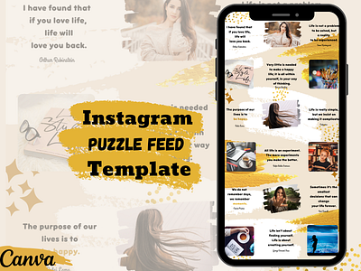 Instagram Puzzle Feed Canva Template canva templates design instagram puzzle feed instagram puzzle grids. post instagram template template