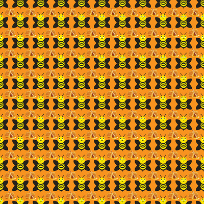 Seamless pattern honey wasp design graphic design illustration vector