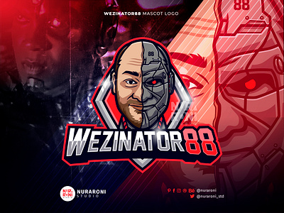 Wezinator88 🤖🤖 - Custom Cyborg Mascot Logo branding cartoon character cybor cyborg logo design esport esports esports logo game gaming illustration logo logo design mascot mascot logo stream ui vector