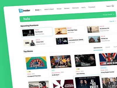 TV Insider’s Networks page challenge creative design insider landing movie product design redesign tv tv app tv insider ui ui design uix ux web web design web redesign website website design