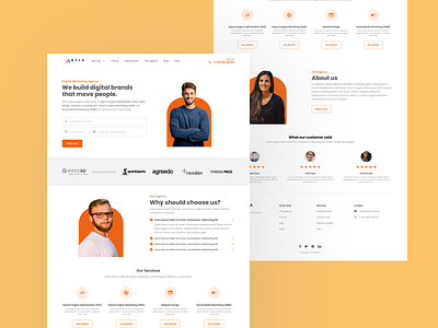 Marketing agency landing page branding design minimal ui ux web webdesign