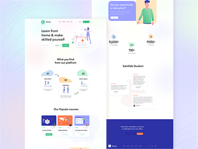 E-Learning Platform Landing Page Design e learning e learning platform education web ui educational website homepage landing page learning learning platform learning website online class online courses online school online university pixency skills study ui design ux design website website design