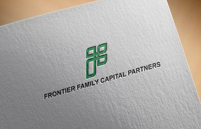 Mock Up Frontier Family Capital Partners 3d branding graphic design logo