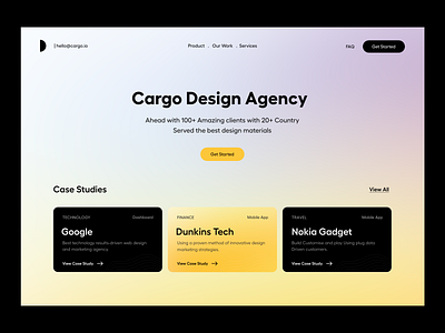 Web UI agency card ui clean clean website feature gradient header menu product design service typography ui ui ux user experience ux web website