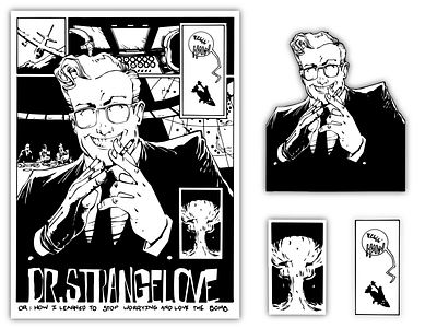 Dr. Stangelove character reconstruction artwork design illustration movie poster sticker vector