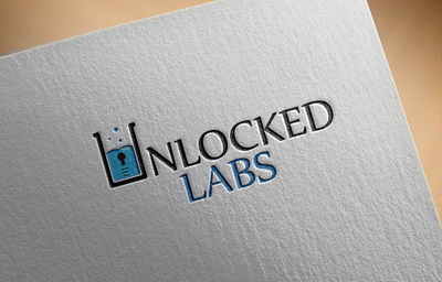 Mockup Unlocked Labs 3d branding graphic design logo mockup