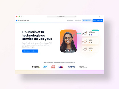 C'evidentia • Webflow website design figma french designer glasses gradient interface design landing page simple ui webflow website