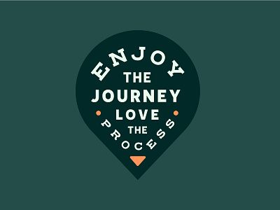 Enjoy The Journey badge badge design branding cream design enjoy the journey iconography illustration location logo map pin typography ui