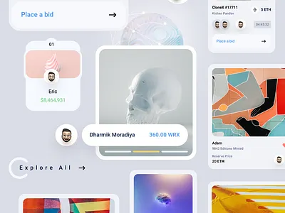 NFT Components design landing page ui ux website
