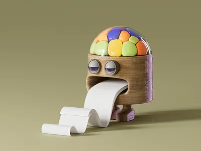 Paper-spitting man 3d 3d modeling character cinema 4d design redshift