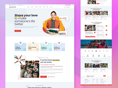 Charity/NGO Landing Page UI Design agency branding charity creative design creative web design free gradiants graphic design illustration landing page ngo ngo website popular trending ui ux design vector web ui design webdesign idea website